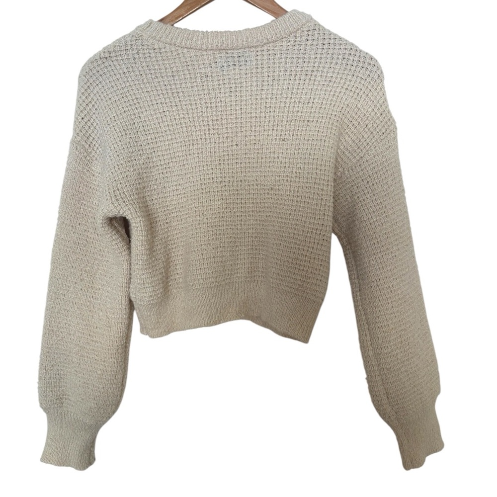 Your Favorite Cropped Waffle Knit Sweater - Picture 3 of 5